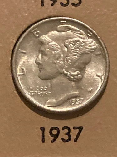 1937-p Mercury Head Dime.   BU