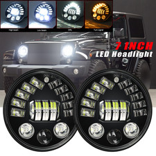 Pair 7" Inch Round LED Headlights Halo Angel Eyes Hi/Lo For 1963-1978 Chevy
