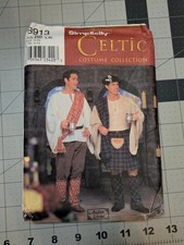 Simplicity 8913 Men  s Celtic Scottish Kilt Costume Pattern L XL Uncut