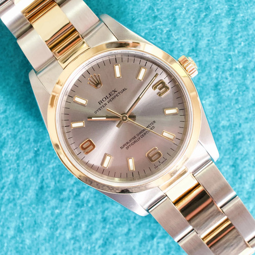 Rolex Oyster Perpetual 14203M 34MM Automatic 18K Yellow Gold Bezel Two-Tone