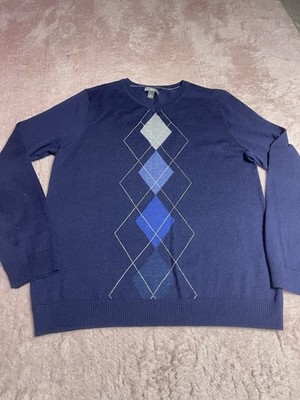 Apt 9 Men's M Thin Lightweight Blue Long-Sleeve Sweater Bin 11