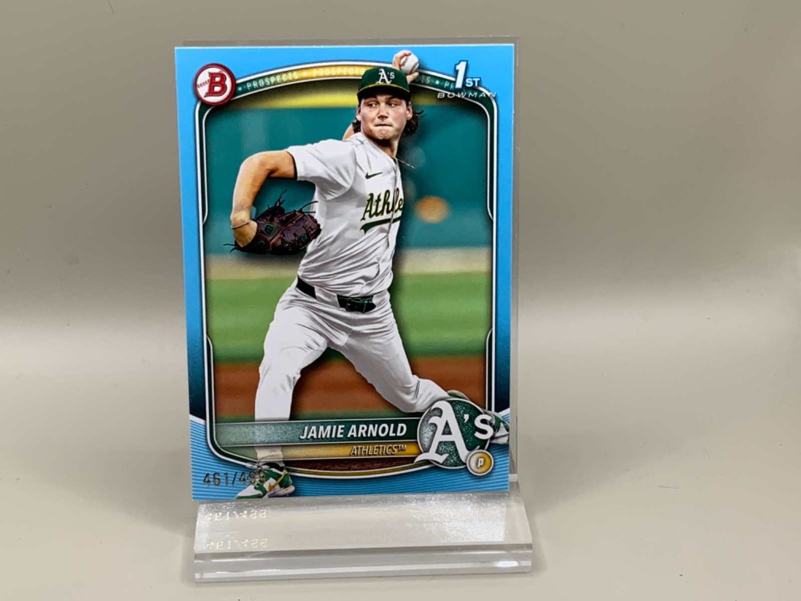 Jamie Arnold 2025 Bowman Draft 1st Sky Blue Paper /499 Athletics 