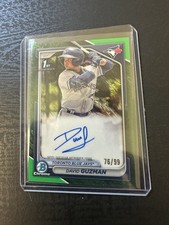 DAVID GUZMAN 2024 Bowman Chrome Green Lava Refractor Auto /99 1st