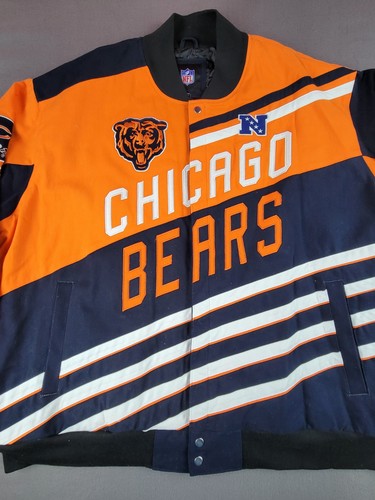 NFL Team Apparel Chicago Bears Men's 5XL Orange/blue Insulated Jacket - Picture 2 of 15