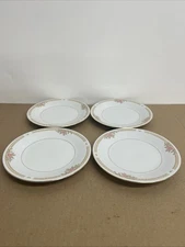 LYNNS FINE CHINA MELODY PORCELAIN 4 SALAD PLATES 7 1/2" DIAMETER. EXCELLENT 
