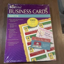 Royal Brites 1000 Business Cards 8.5 x 11 Inches Brand New Sealed