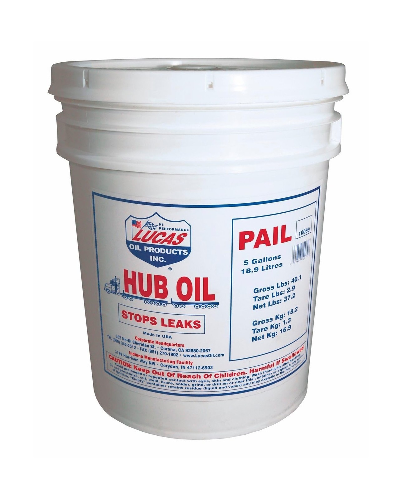 Lucas Oil 10089 Hub Oil - 5 Gallon