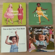 Lot of 4 Lovevery Board Books Graham Turns Two Opposites Things I Can Do Etc