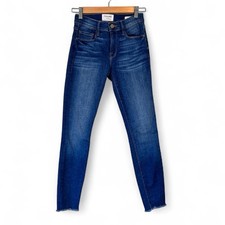 Frame Blue Le Skinny De Jeanne Crop Jeans Womens 24 Casual Fall Denim Raw Hem