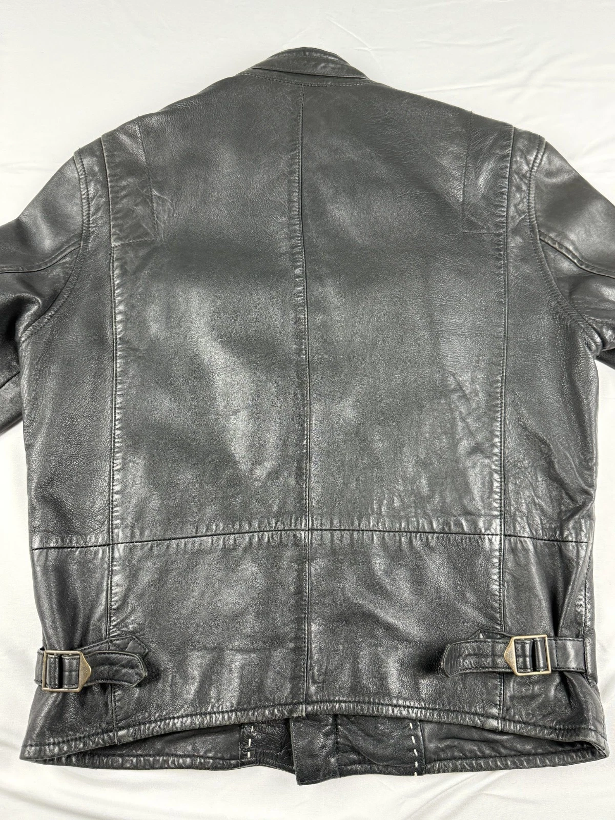 Levis Made and Crafted Black Sheepskin Leather Moto Jacket-Made in Italy Sml/Med - product detail image 4