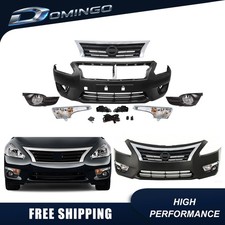 For 2013 2014 2015 Nissan Altima Front Bumper Cover Kit W Grille Fog Lights