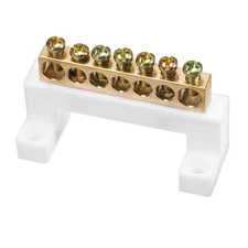 Copper Screw Terminal Block 100A Double Row Bridge Shape Ground Wire 7Positions