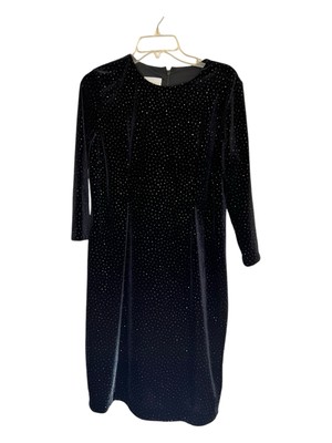 Liz Claiborne Vintage Jet Black Sparkle Velvet Evening Dress Size 12 | eBay