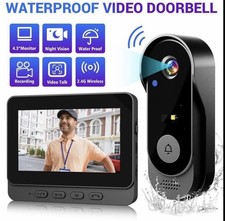 Wireless Video Doorbell Video Intercom with 4.3Inch 1080P HD Monitor NightVision