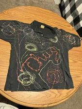 Vintage Veltec Paint Splatter Button Up Mens