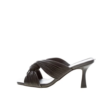 MICHAEL KORS damen schuhe Alessia Schwarzes Kunstleder Mule Sandale Absatz 8 cm - Bild 1 von 4