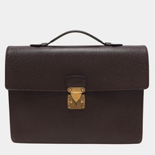 Porte-documents Louis Vuitton en cuir taïga bordeaux serviette Kourad
