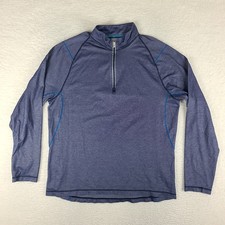Tommy Bahama Sweater Mens Large Blue Lightweight Quarter Zip Sweatshirt