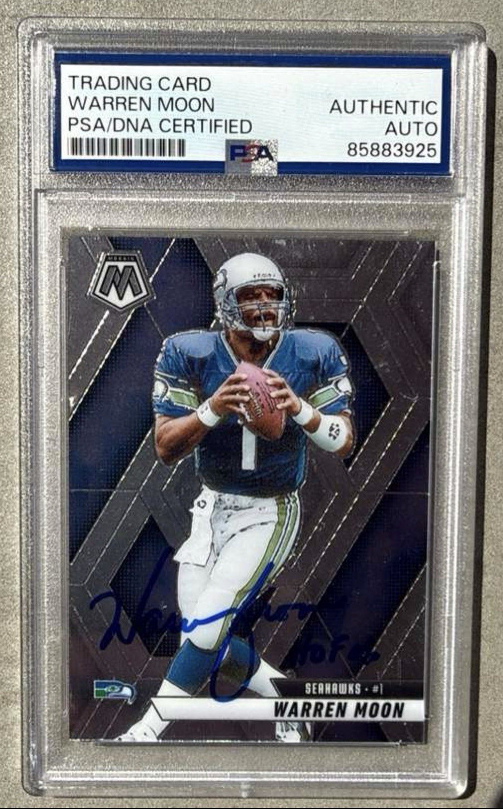Warren Moon autograph PSA Seattle Seahawks Authentic HOF inscription QB Oilers