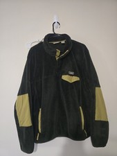 L.L. Bean Men's Fleece 1/4 Snap Button Pullover - Green - Size XL