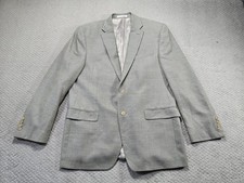 Ralph Lauren Blazer Jacket 42R Gray Sport Coat Wool Silk Blend Check Luxury