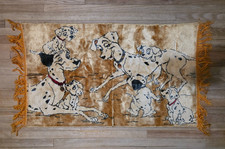 VINTAGE 1960s Disney 101 Dalmations 33x20 Tapestry - GREAT CONDITION