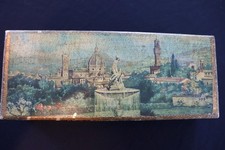 Scatola in legno vintage anni 50-60 Firenze fatta a mano italiana 12" X 5" X2 1/2"