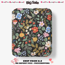 Rifle Paper Co Strawberry Fields Percale Fitted Sheet Black Multi King