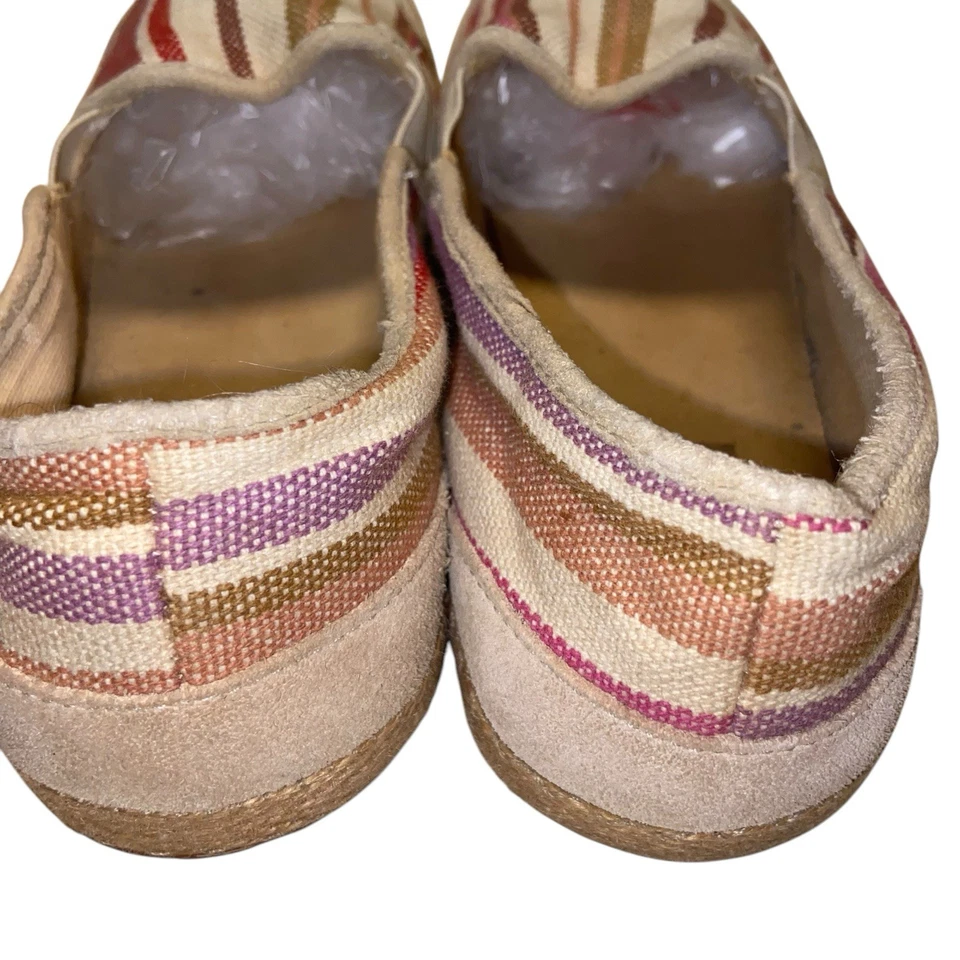 UGG туфли женщин размер 8 Delizah кремовая полоса плоскостях Espadrilles холст мокасины - Изображение 4 из 4