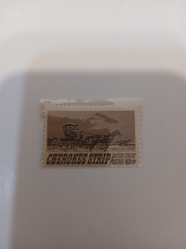 Cherokee Strip 6c stamp issued 1968 mint unused Plastic Cover