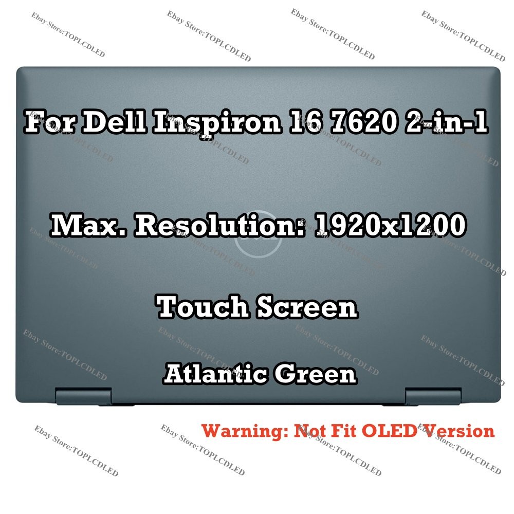 For Dell Inspiron 16 7620 2-in-1 P119F LCD Screen Touch Complete Assembly Panel