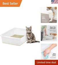 Modern Clear Plastic Cat Litter Tray - Large Open Top Design for Easy Access