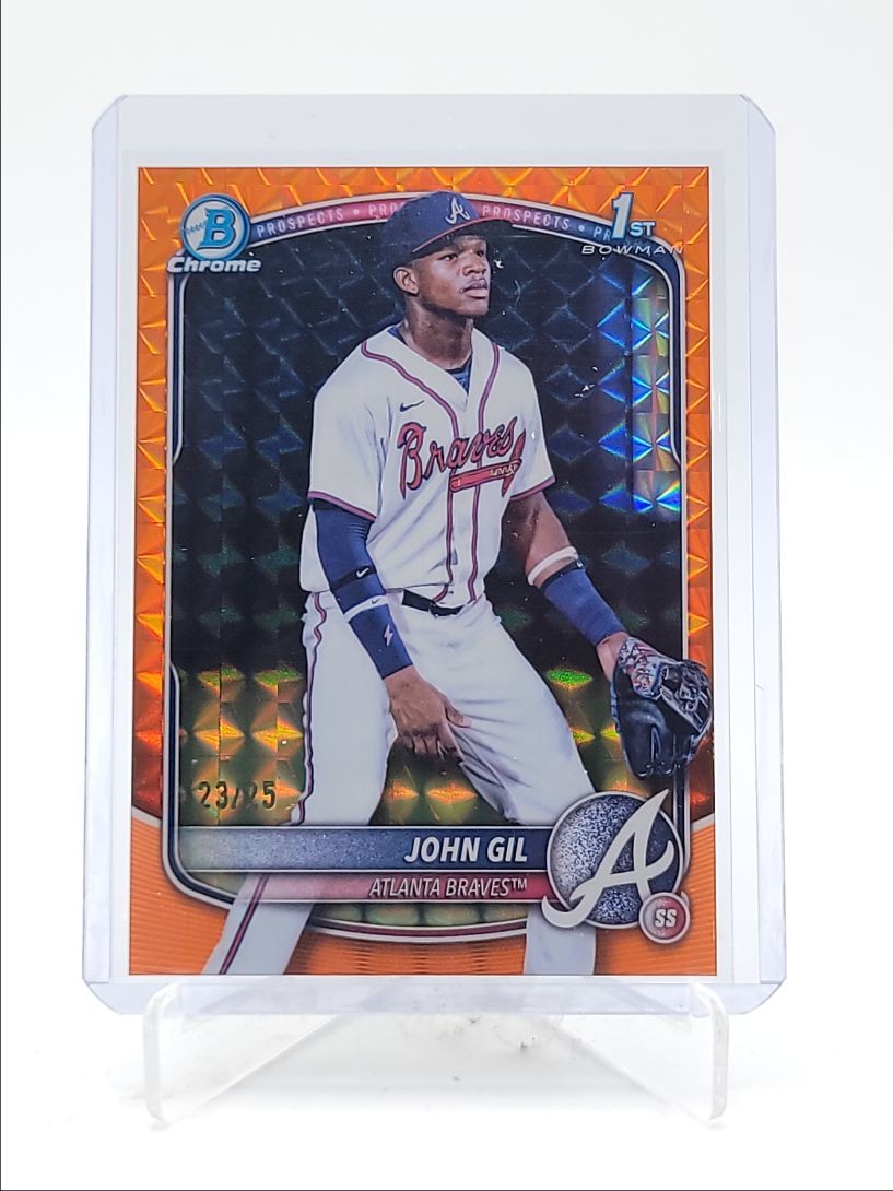 JOHN GIL 2025 BOWMAN CHROME 1ST ORANGE GEOMETRIC BRAVES /25 Q5547