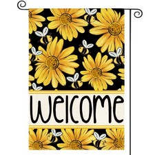 12x18 Inch Double Sided Bee Sunflower Spring Summer Garden Flag