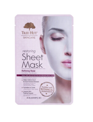 1 Tree Hut Skincare Restoring Sheets Refining Rose NEW Aloe & Rose