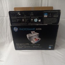 HP PhotoSmart A536 Digital Photo Inkjet Printer With Box Manuals Photo Paper
