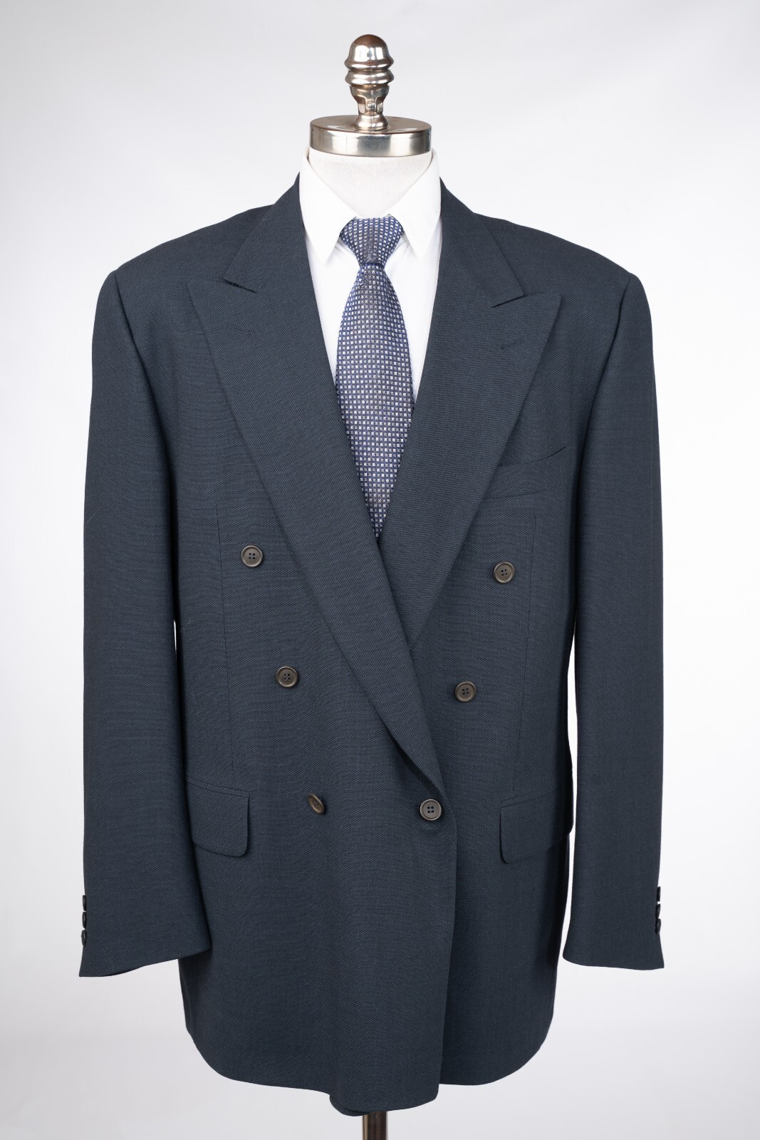 Темно-синее спортивное пальто ERMENEGILDO ZEGNA двубортный блейзер из мягкой шерсти 44 Р EU 54 76590₽