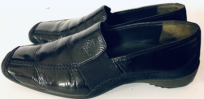 Paul Green Munchen Black Patent Leather Penny Loafers with Vibram Sole Sz  EUC