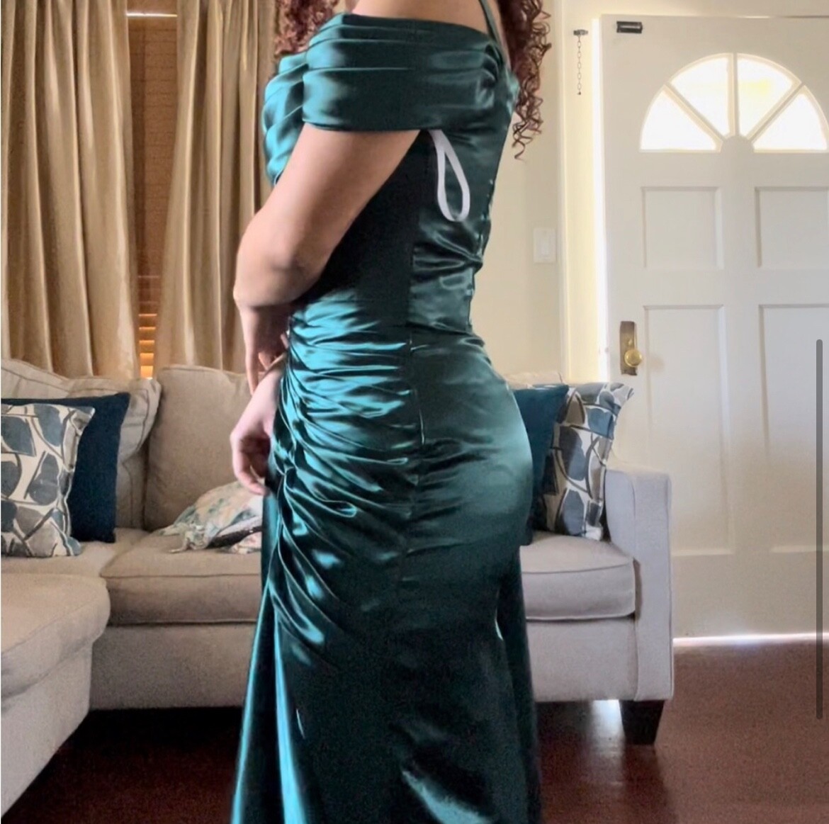 open lace back dress La Divine KV1112 Fitted Formal Gown