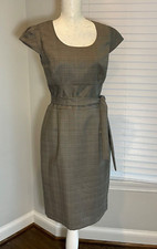 Calvin Klein fitted dress with cap sleeves and tie waist 