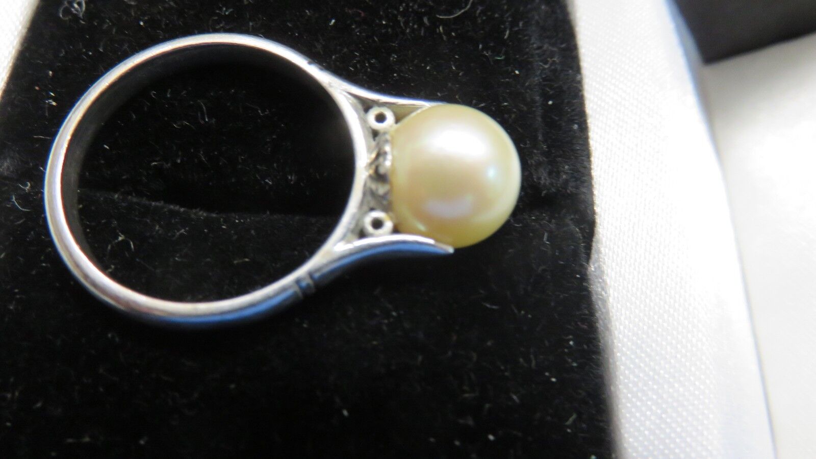 ART DECO NATURAL SALTWATER PEARL SOLITAIRE RING -… - image 5