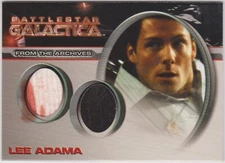 2009 BATTLESTAR GALACTICA 4 JAMIE BAMBER AS LEE ADAMA DOUBLE COSTUME CARD DC9