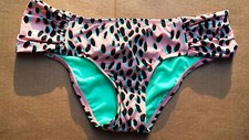 Bar Iii New Peach Multi Printed Hipster Bikini Bottom SIZE S