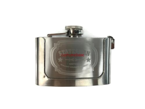 STATESMAN engraved BUCKLE FLASK props replica kingsman 3oz stainless steel - Picture 1 of 6