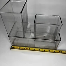 Storage Set Smoke Gray 3 Piece Stackable Office Bath Durable Bed Bath And Beyond