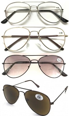 Klassischer Pilotstil Doppelbrücke Lesebrille Metall kleine Form Retro Design
