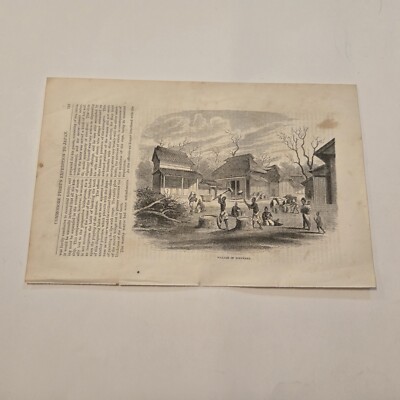 Village Of Yokohama Japan c. 1856 Engraving (381)