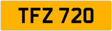 TFZ 720 T 3x3 DATELESS PRIVATE NUMBER PLATE TOM TONY TEL TOD TODD TAM TAJ TRACE