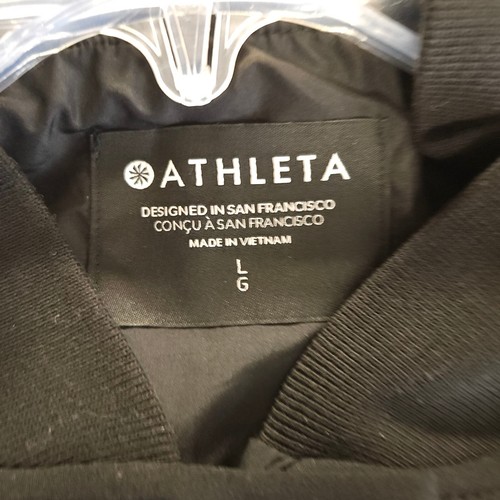 NWT Athleta Women's Large Black Full Zip Crop Endless Bomber Jacket - Picture 4 of 8