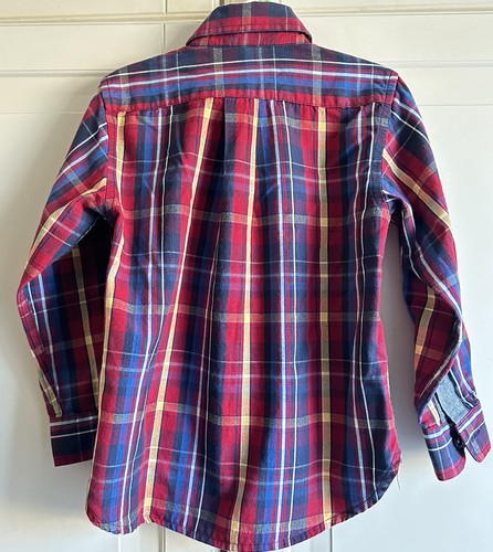 Kitestrings By Hartstrings Dress Shirt Boys 4T Red Blue Plaid Long Sleeve - Picture 2 of 5